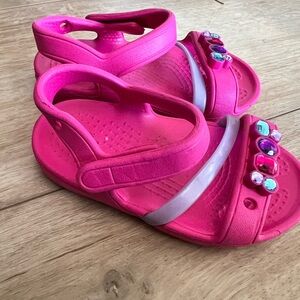 Hot Pink jewel croc sandals - 5